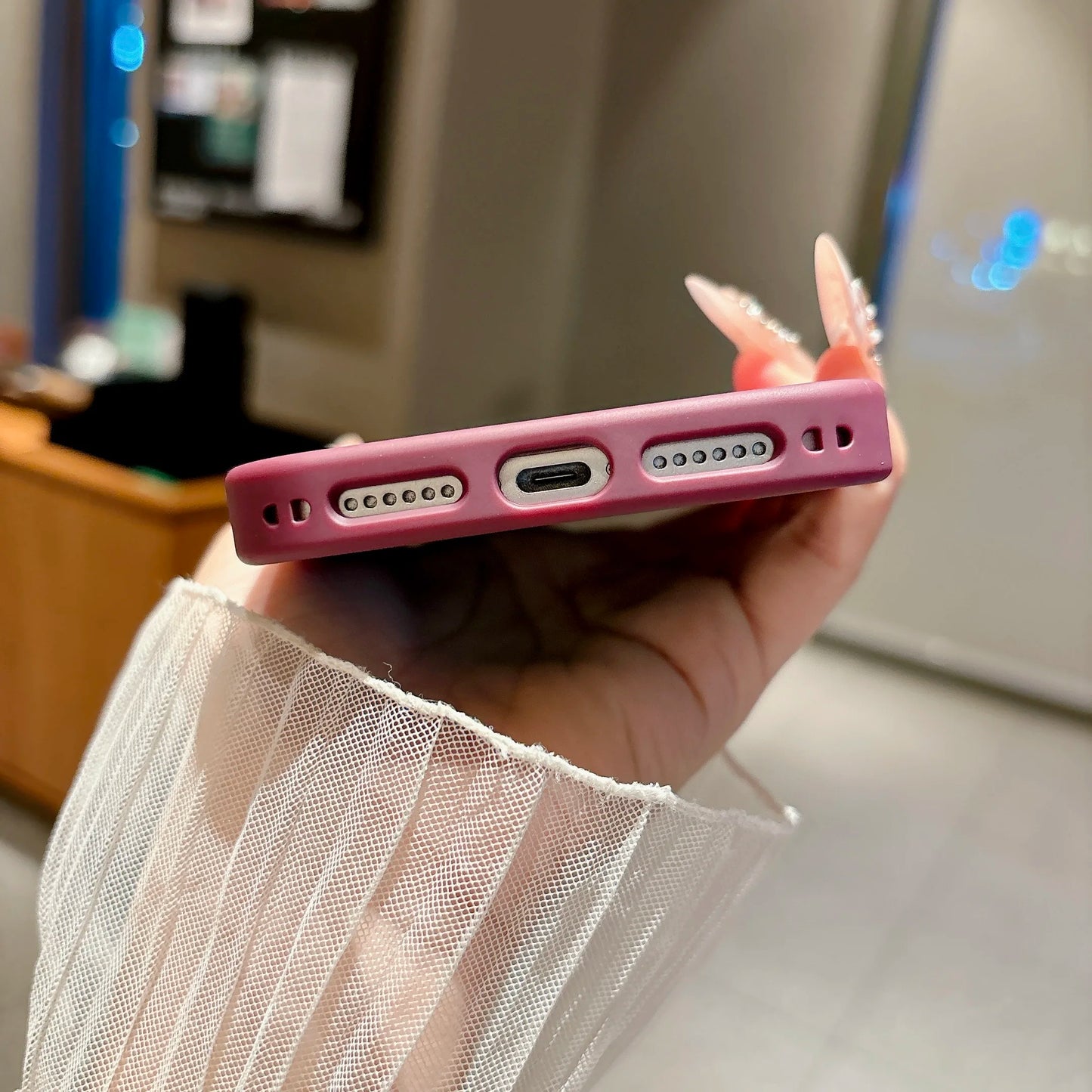 Shockproof Frosted Contrast Color Magnetic Case For iPhone