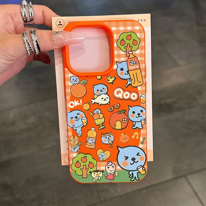 Kawaii Cartoon Imitation Leather Phone Case