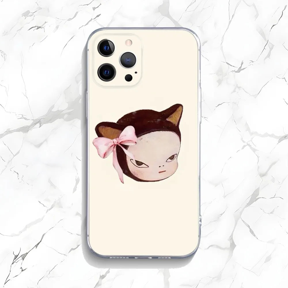 Yoshitomo Nara Art Phone Case For iPhone Transparent Silicone Soft