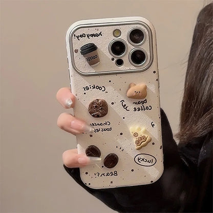 Cute Bear Coffee Phone Case, For iPhone