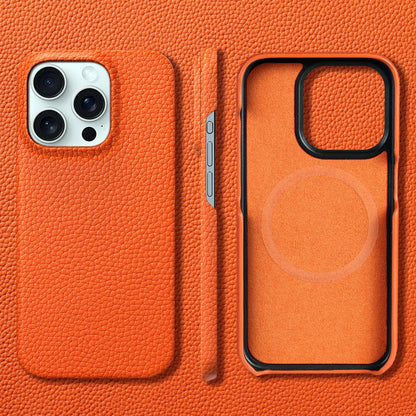 Luxury Cowhide Leather MagSafe iPhone Case