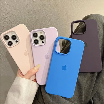 Premium Original Silicone iPhone Case With Logo – Soft Touch Cover