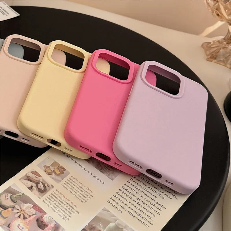 Dopamine Inspired Silicone Solid Color Simple Fashion Phone Case For iPhone Back Cover