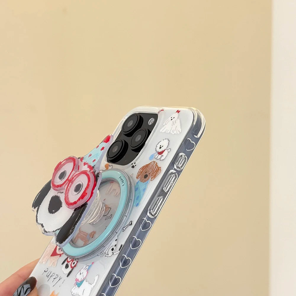 Cute Puppy Cartoon Dog Magnetic Phone Case