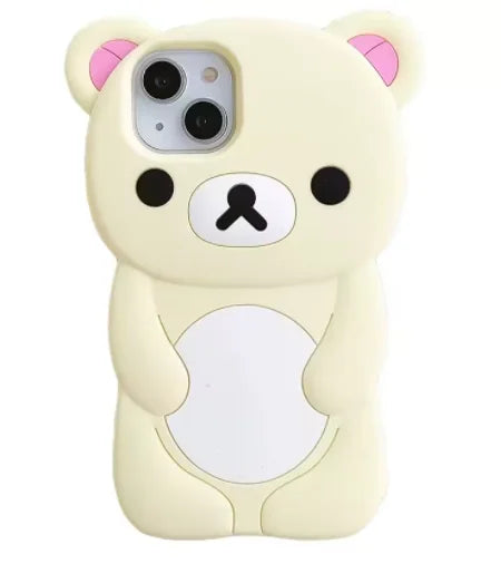 Cartoon Rilakkuma Bear Silicone Soft Cover Case For iPhone