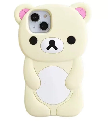 Cartoon Rilakkuma Bear Silicone Soft Cover Case For iPhone