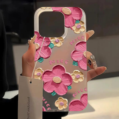 Oil Painting Flower Phone Case For iPhone