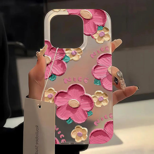 Oil Painting Flower Phone Case For iPhone
