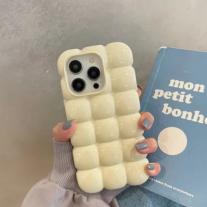 Cute Cartoon 3D Block Lattice Case For iPhone