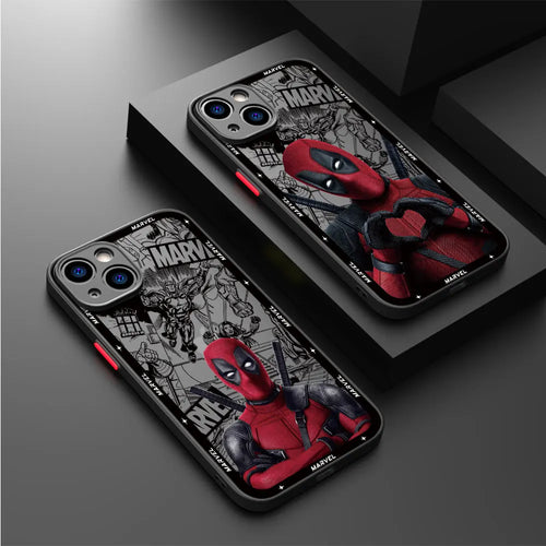 Marvel Deadpool Case For iPhone Matte Cover Luxury Clear Hard