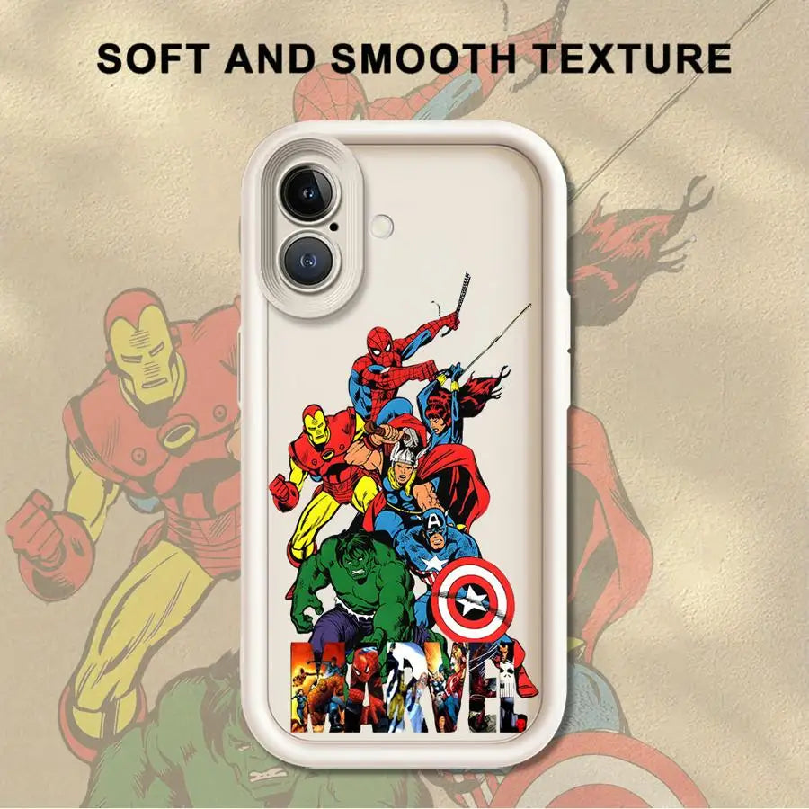 Case For iPhone Soft Shell Marvel Spider Man And Hulk