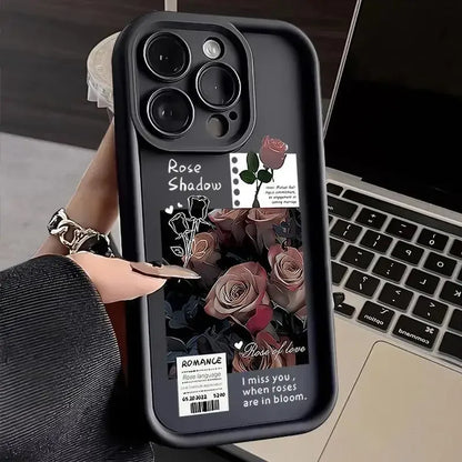 Case For iPhone Soft Flower Matte Shockproof Fashion Silicone Capa Funda