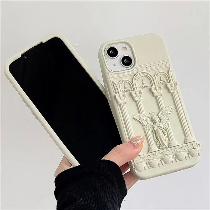 Retro Artwork 3D Angel Statue Phone Case
