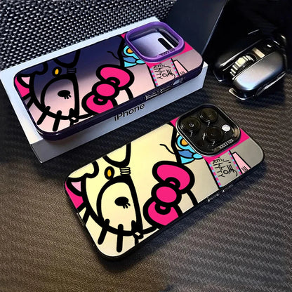Sanrio Cartoon Hello Kitty Phone Case For iPhone Matte Laser Cover