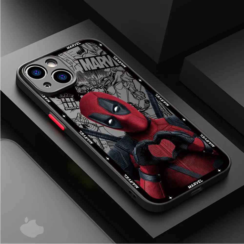 Marvel Deadpool Case For iPhone Matte Cover Luxury Clear Hard