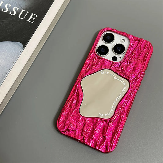 Rock Pattern Makeup Mirror Rose Phone Case
