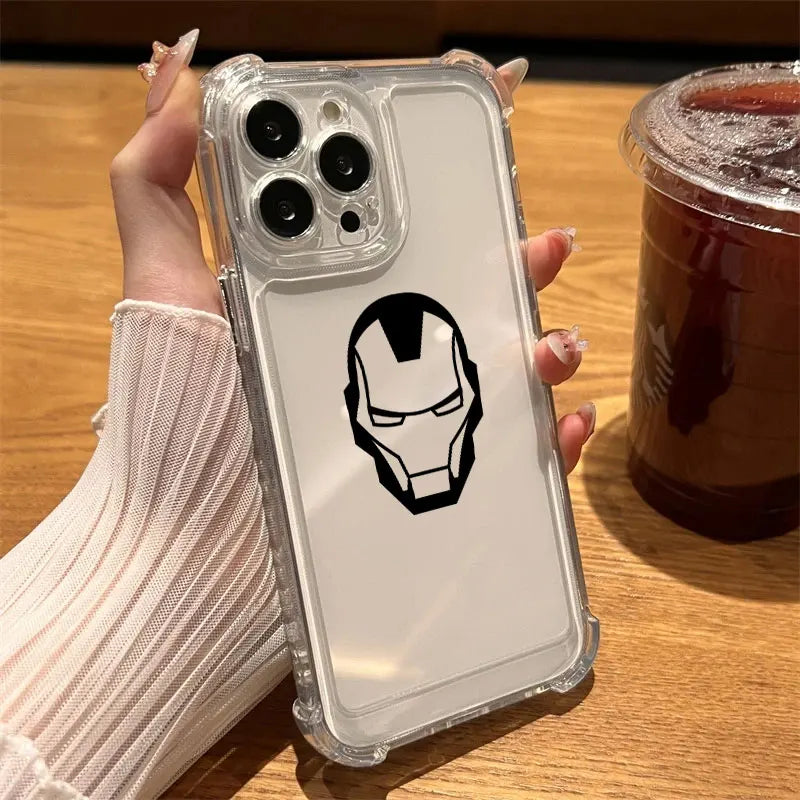 Marvel Spiderman Ironman Clear Case For iPhone