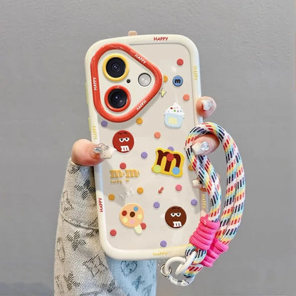 Cartoon 3d Bubble Full Set Anti Drop Strap Phone Case