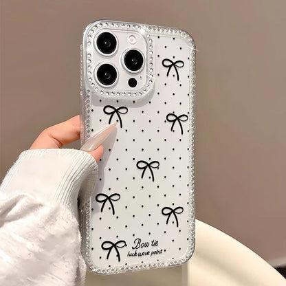 INS Polka Dot Glitter Clear Phone Case For iPhone