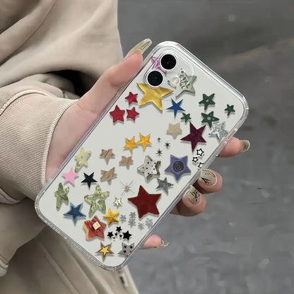 Ins Korean Creative Star Phone Case For iPhone Shockproof Transparent Cover
