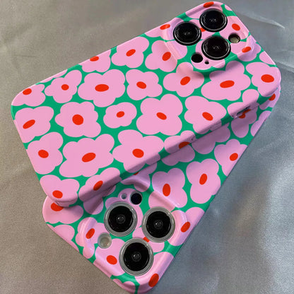 Phone Case For iPhone Flower Hard PC Bumper Cover Coque