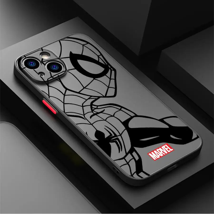 Marvel Iron Man Spiderman Back Phone Cover Case For iPhone