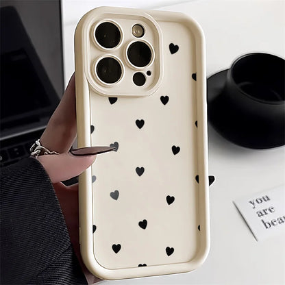 Simple Love Heart Soft Silicone Case For iPhone