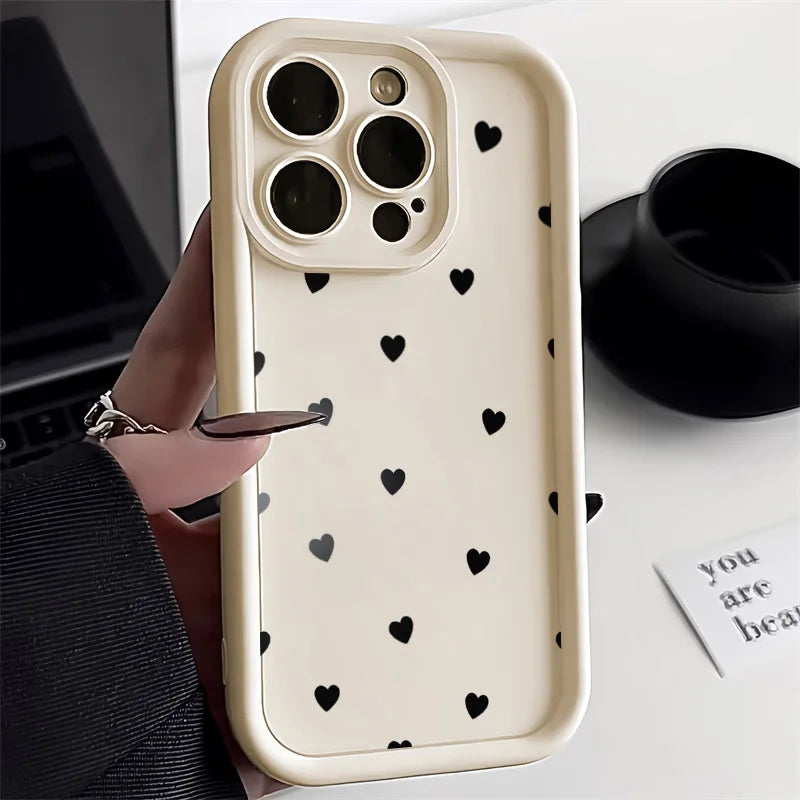 Simple Love Heart Soft Silicone Case For iPhone