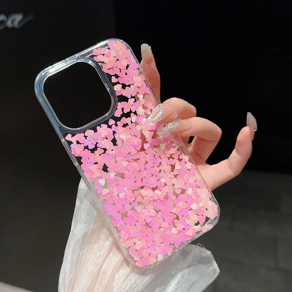 Pink Love Sequin Paillette Phone Case