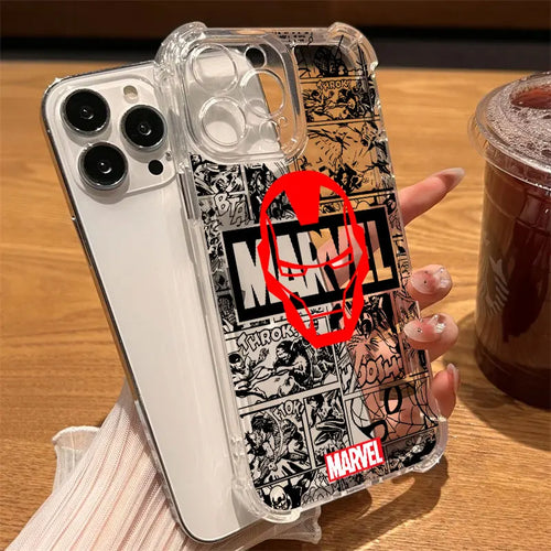 Marvel Spiderman Ironman Avengers Clear Case For iPhone