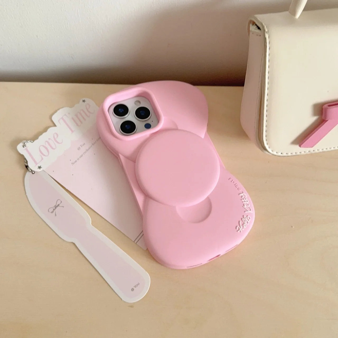 Pink Cute Bow Silicone Phone Case Fashion Creative For  iPhone