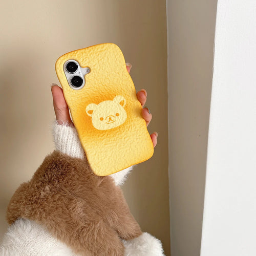 Kawaii Bread Rilakkuma Bear Soft Silicone Cover Phone Case For iPhone