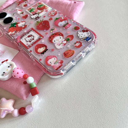 New Hot Red Strawberry Hello Kitty Cat Phone Case