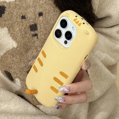 Sweet Cute 3D Cat Tail Yellow Silicone Phone Case