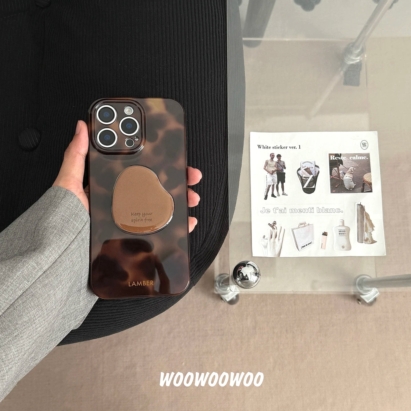 Stylish Personality Black Brown Amber Iceberg Pattern Magnetic For iPhone