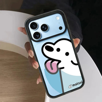 Cartoon Sailboat Companion Dog Impact Black Border Magnetic Phone Case Cover For iPhone