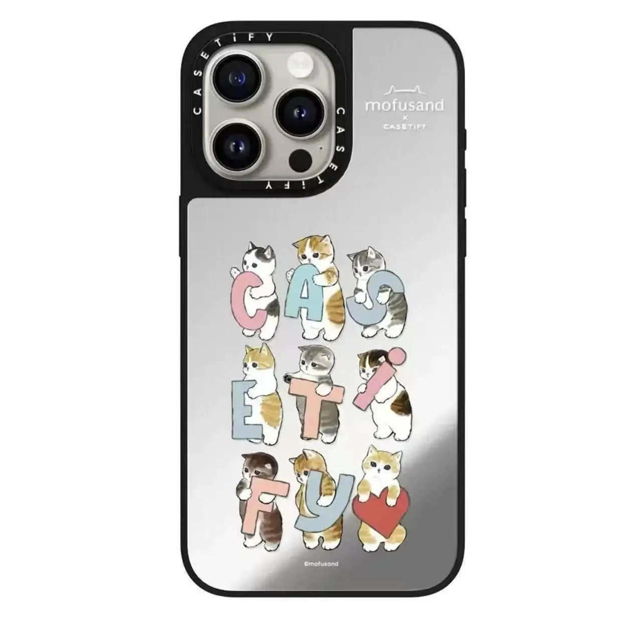 Adorable Cat Holding Peach Mirror Phone Case