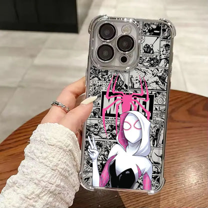 Comics Marvel Spiderman Miles Morales Gwen Phone Case For iPhone