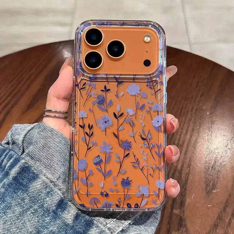 Purple Wildflower Floral Clear Case For iPhone