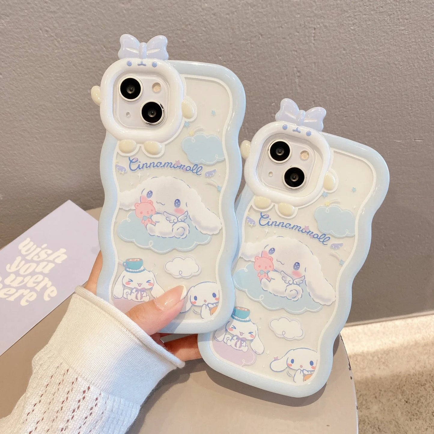 Kawaii Sanrio Cinnamoroll With Bracelet Bracket Phone Case For iPhone