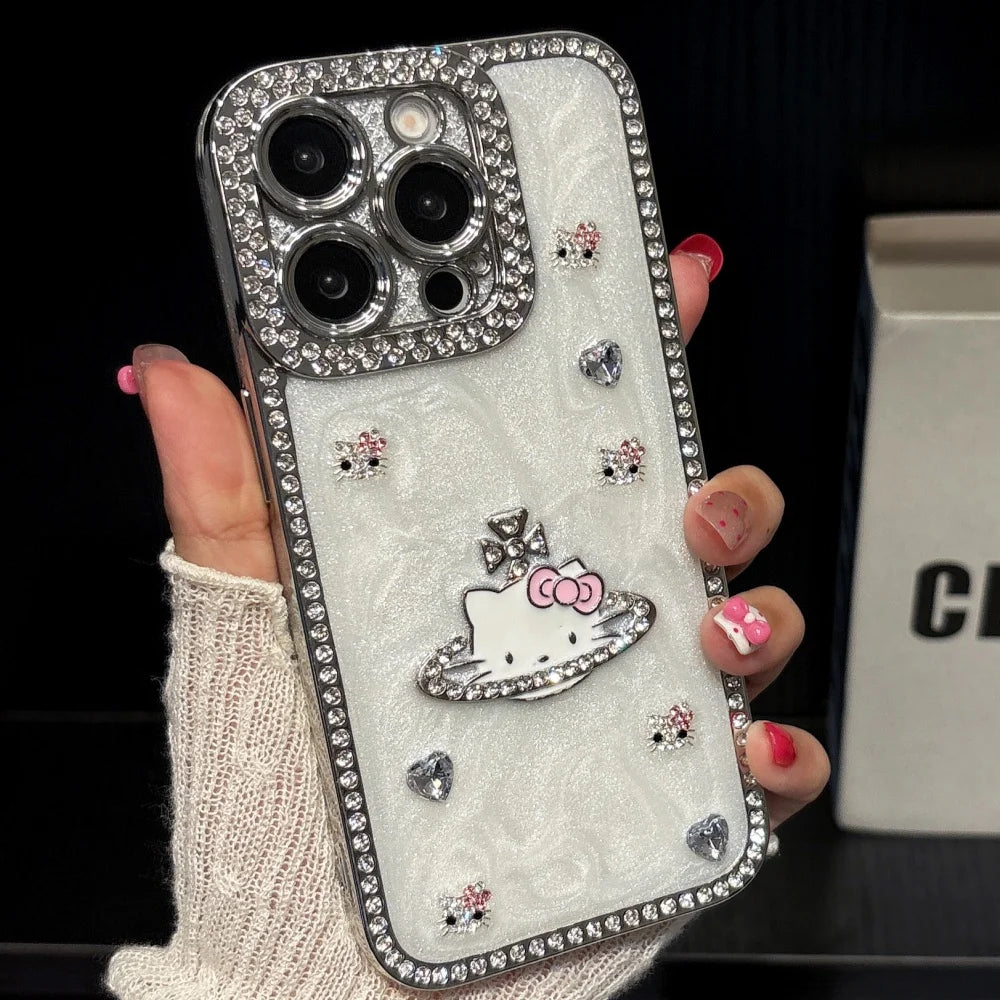 Bow Cartoon Glasses Hello Kitty Acrylic Sheet Cat Phone Case