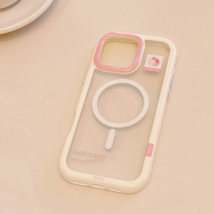 Transparent Acrylic Magsafe Magnetic Peach Stand Holder Phone Case