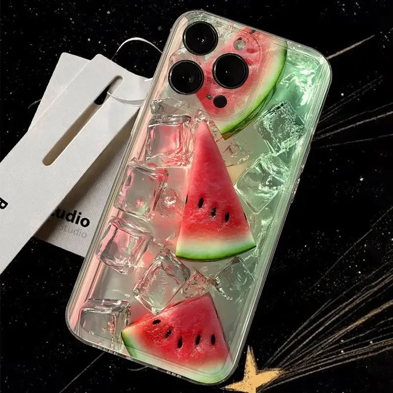 Ins Summer Fresh Iced Watermelon Simplicity Fashion Trendy Phone Case For iPhone
