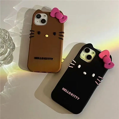 Simple Kitty Cat Silicone Soft Phone Case For iPhone