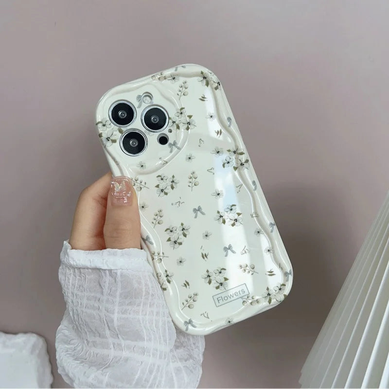 Fresh Small Blue Floral Pattern Phone Case For iPhone