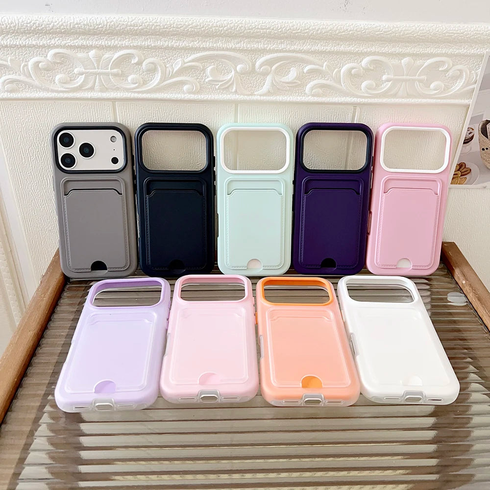 Shockproof Silicone iPhone Case with Card Slot
