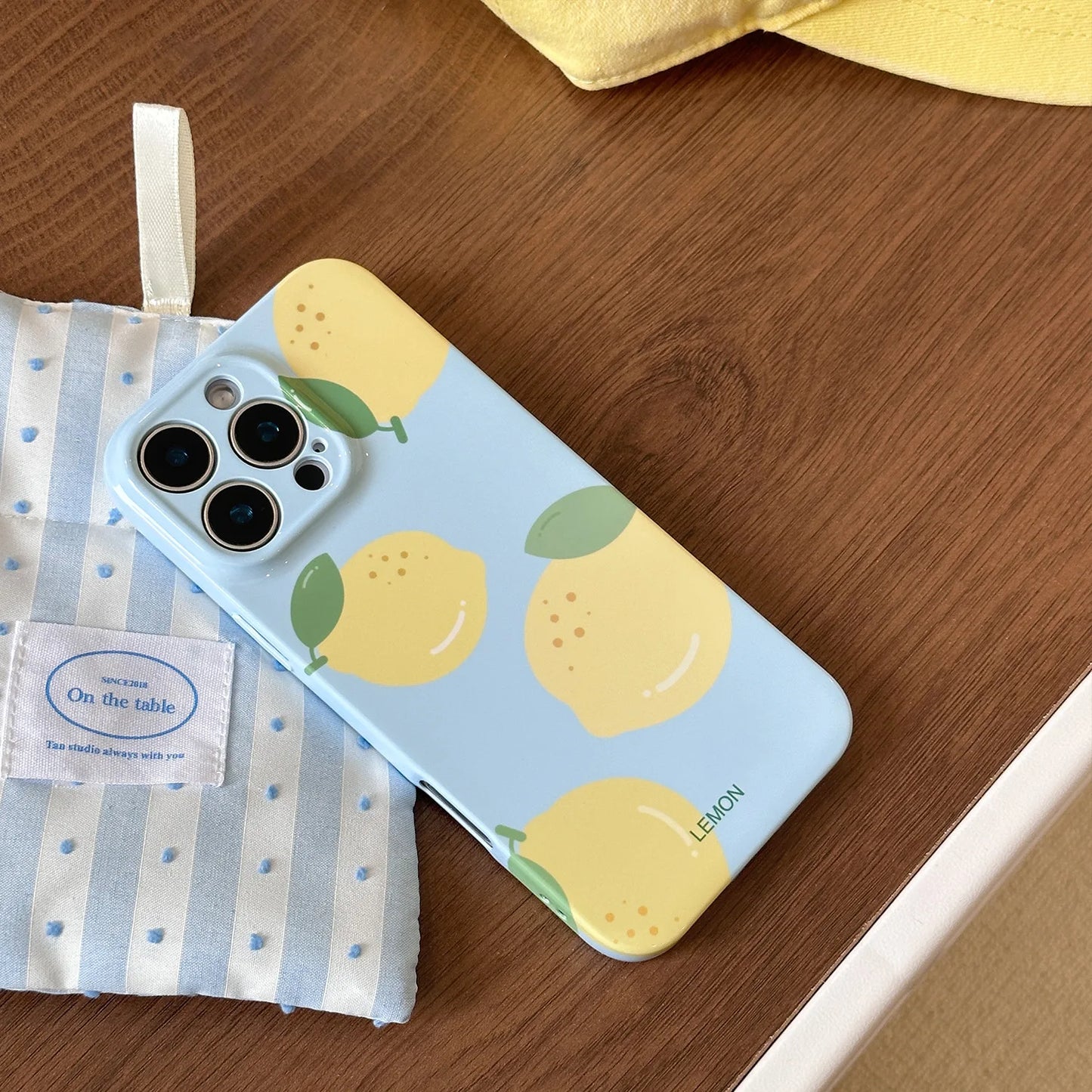Summer Blue Refreshing Fruit Lemon Pattern Shock Proof Phone Cover Case For iPhone