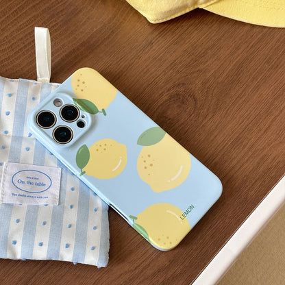 Summer Blue Refreshing Fruit Lemon Pattern Shock Proof Phone Cover Case For iPhone