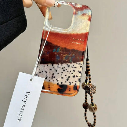 Ins Color Blocking Splicing Blocks Cartoon Simple Girl Phone Case For iPhone
