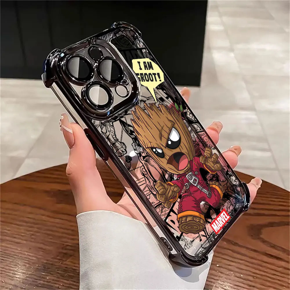 Marvel Groot Rocket Raccoon Cute Shockproof Case For iPhone